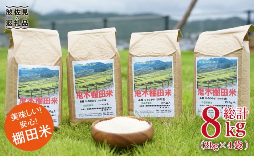 【令和5年度 新米】鬼木 棚田米 8kg (2kg×4袋) 米【原田製茶】 [GA10]
