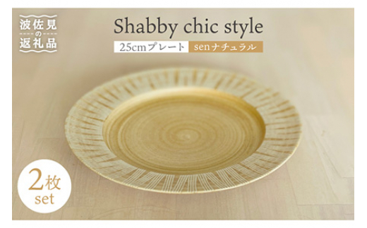 【波佐見焼】Shabby chic style 25cm プレート 2枚セット（senナチュラル） 食器 皿 【和山】 [WB104]